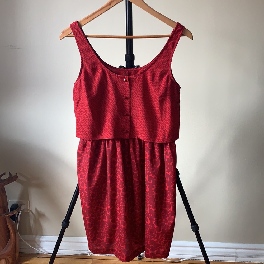 UO Cooperative Red Heart Mini Dress